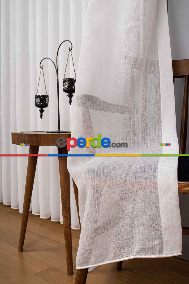 Salon Tül - Kum Düz Tül Perde