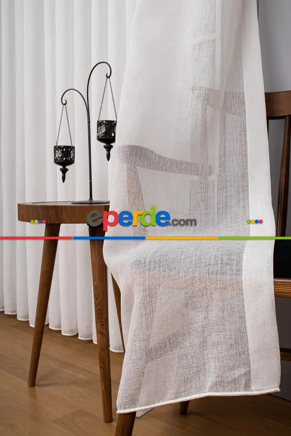 Salon Tül - Kum Düz Tül Perde