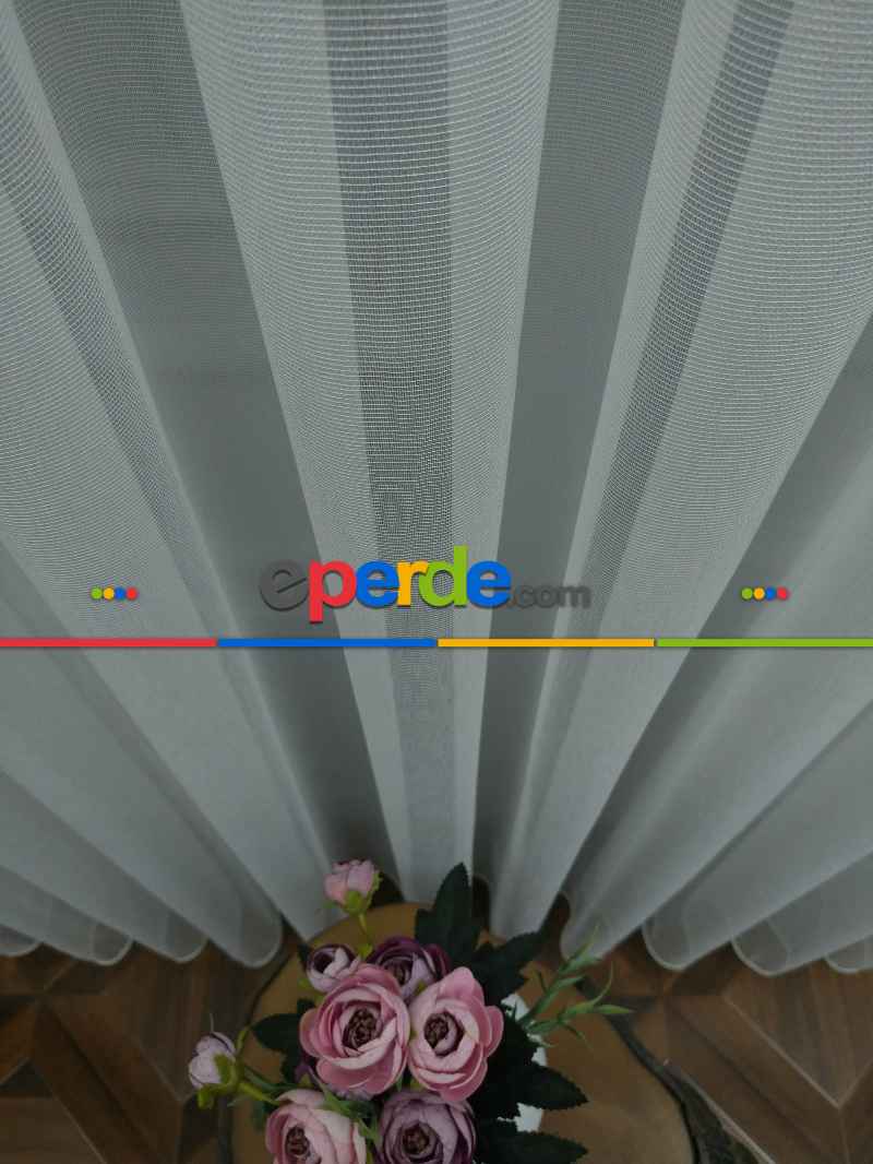 Düz Tül - Zemin Efektli Tül - Zırh Tül - Ütü İstemez- Ekru