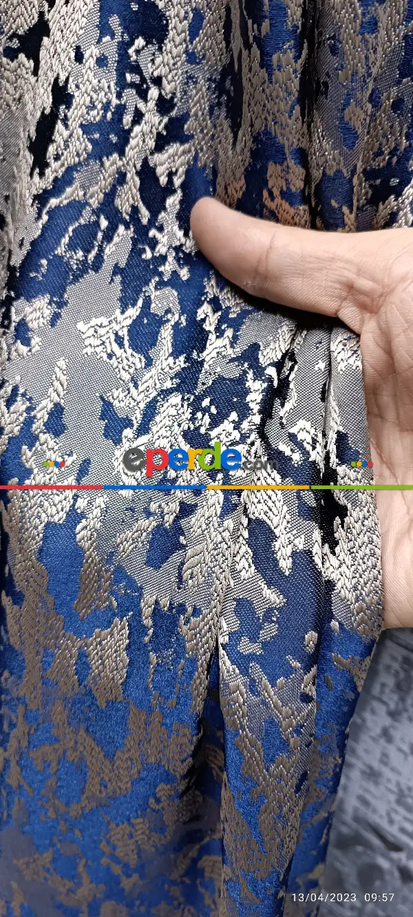 Yatak Odası - 2023 Elit Modern Desenli Fosforlu İplik Dokuma Fon Perde - 2