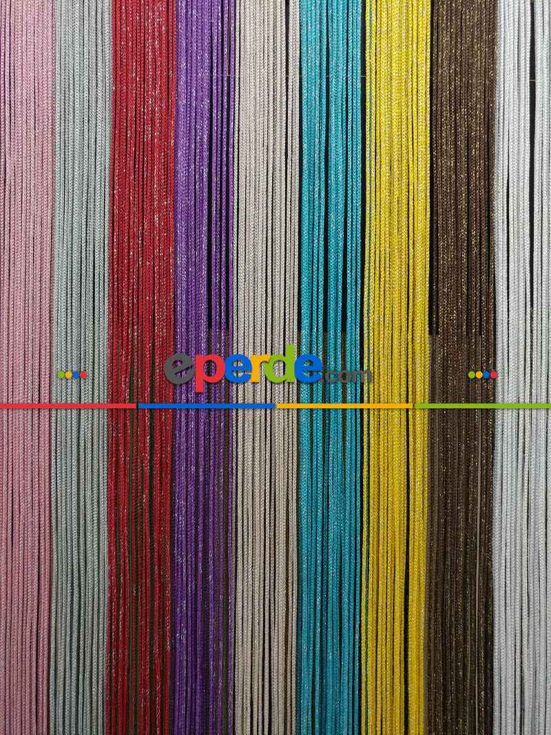 Gri Rengi İp Perde Kalın Zincir Simli Serisi- Gri-füme-antrasit-gümüş