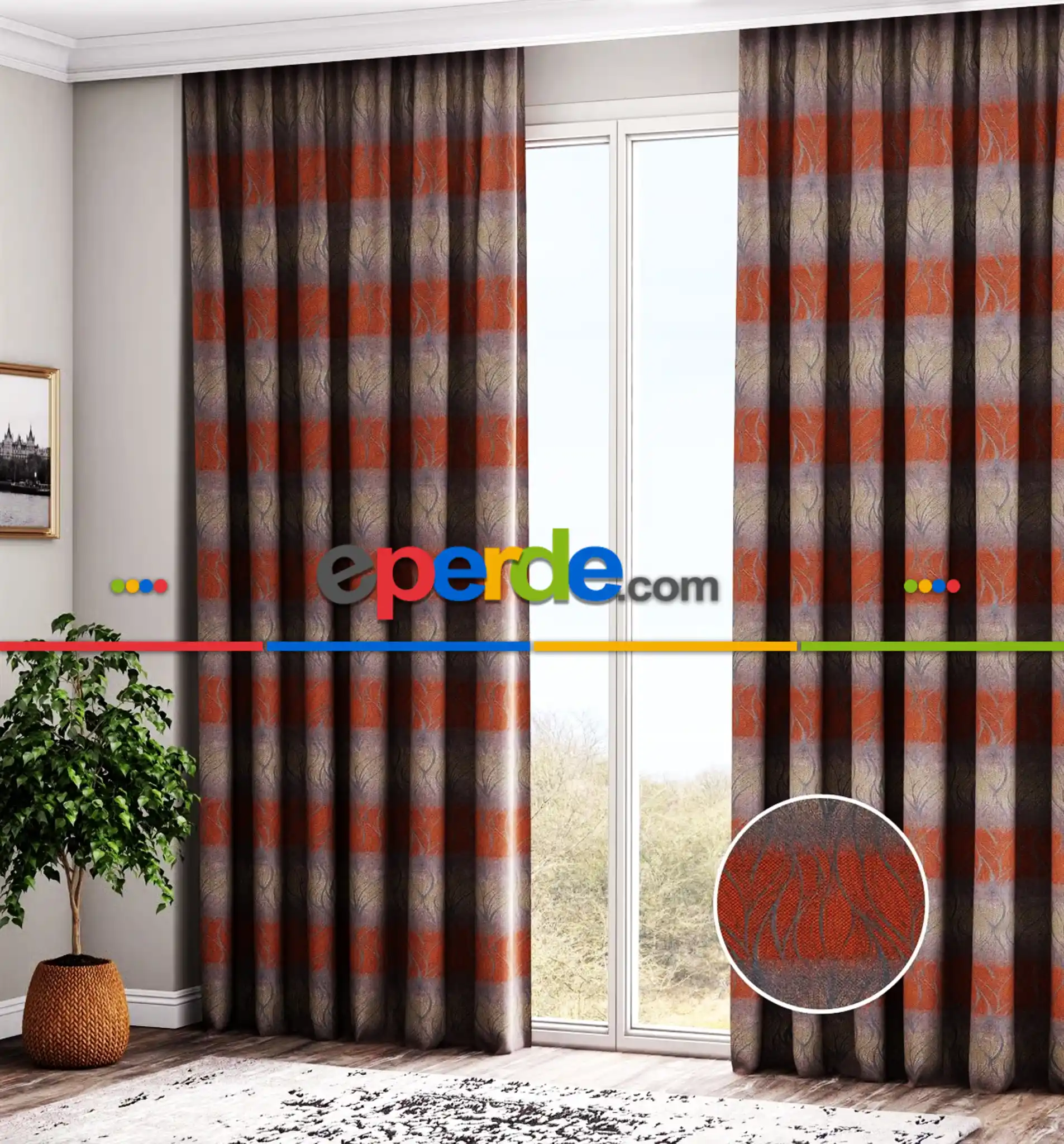 Taç Yaprak Geçiş Renkli Fon Pano Perde