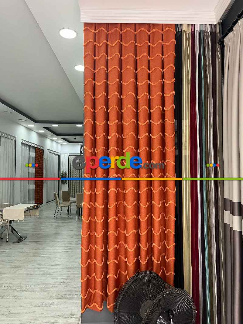 Sultan Desenli Keten Fon Perde - Antrasit