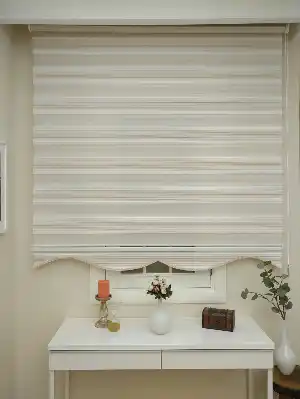 Oturma Odası - Zebra Perde - Degrade Renk Geçişli Pileli Zebra Perde- Pembe Pudra Pembe-pudra