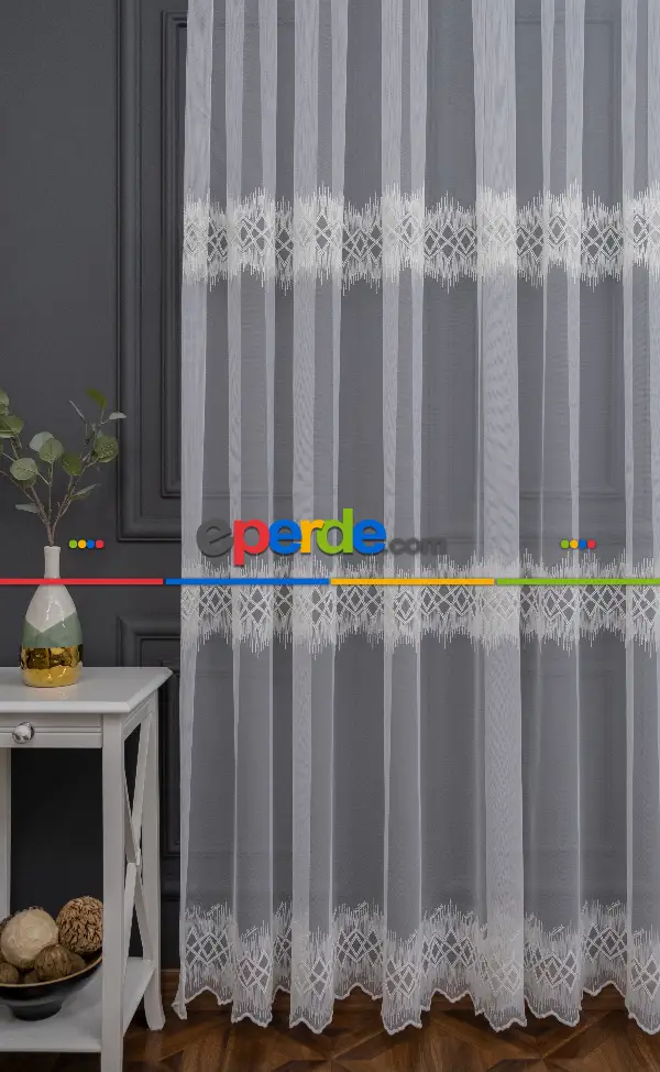 Brillant Brita Desen Tasarım Model İşlemeli Tül Perde