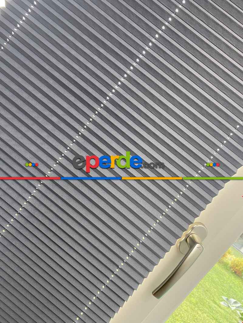 Plisel Perde, Gri Blackout Serisi Cam Balkon Perdesi 1. Kalite Matkapsız Montaj Yaylı Sistem