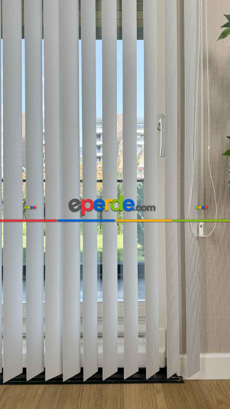 Ekru Çizgili Pvc Dikey Perde, Dikey Stor Perde