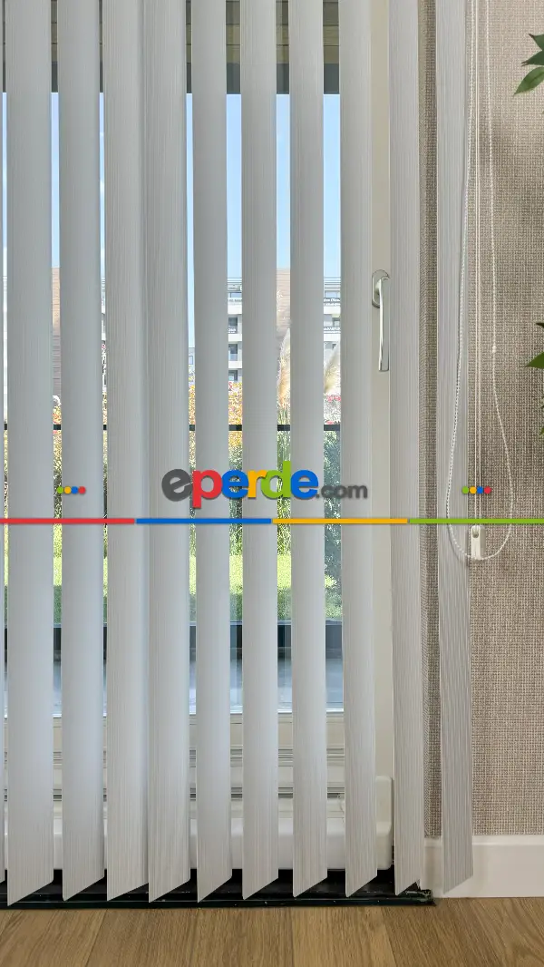 Ekru Çizgili Pvc Dikey Perde, Dikey Stor Perde