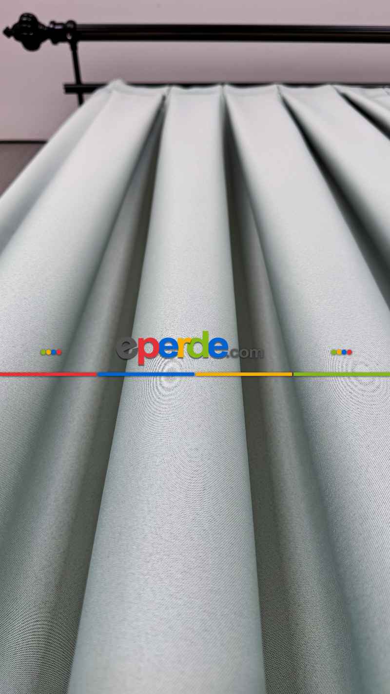 Açık Su Yeşili Blackout - Karartma Fon Perde, Premium Kalite Serisidir, %90 Oranında Işığı Keser