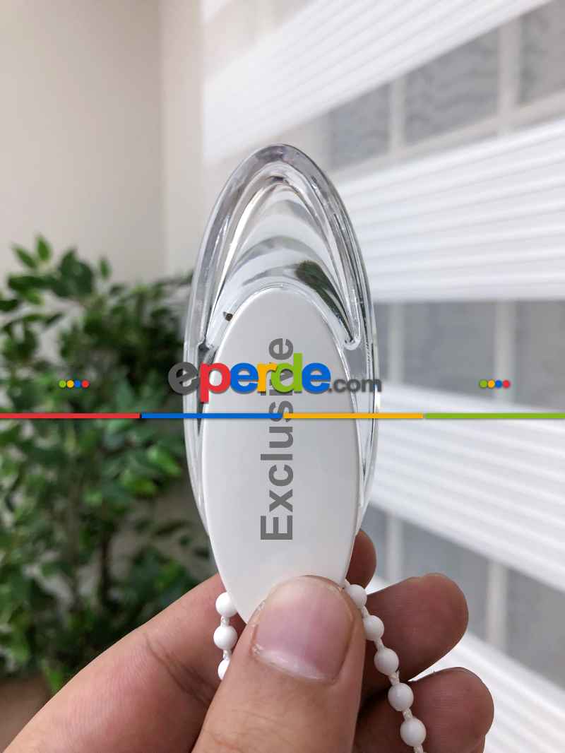 Yüksek Kalite Plise Zebra Perde - Beyaz Renk- Beyaz