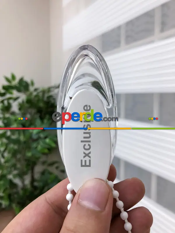 Salon Zebra Perde - Yüksek Kalite Plise Zebra Perde - Beyaz Renk- Beyaz