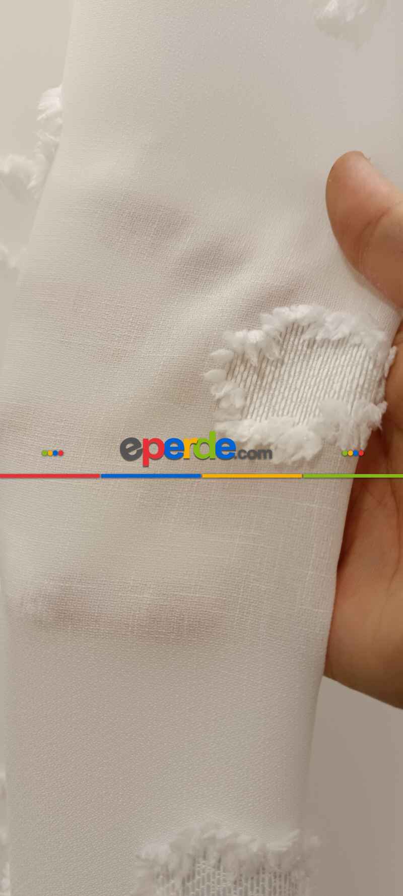 Yeni Nesil Ponpon Saçak Detaylı Tül Perdeler Ekru Renk