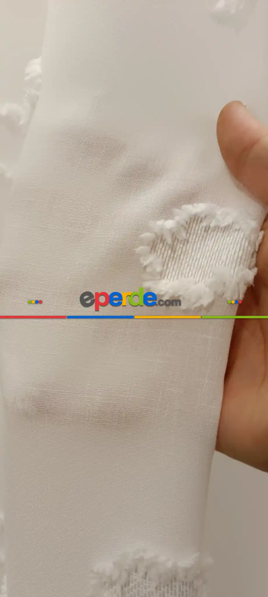 Yeni Nesil Ponpon Saçak Detaylı Tül Perdeler Ekru Renk