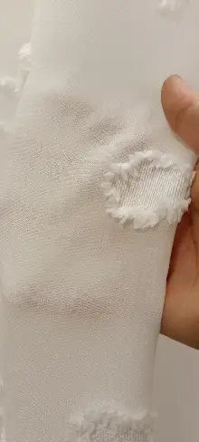 Yeni Nesil Ponpon Saçak Detaylı Tül Perdeler Ekru Renk