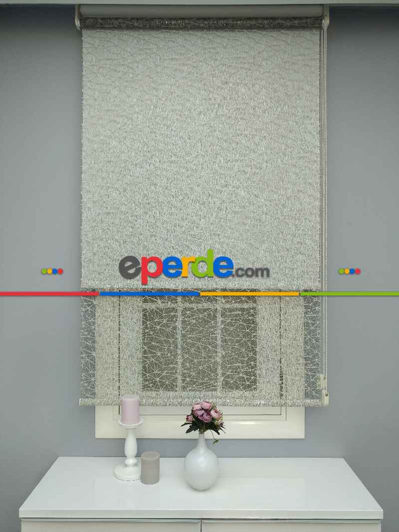 Mutfak - Çiftli Sistem Dantel Stor- Siyah-altın