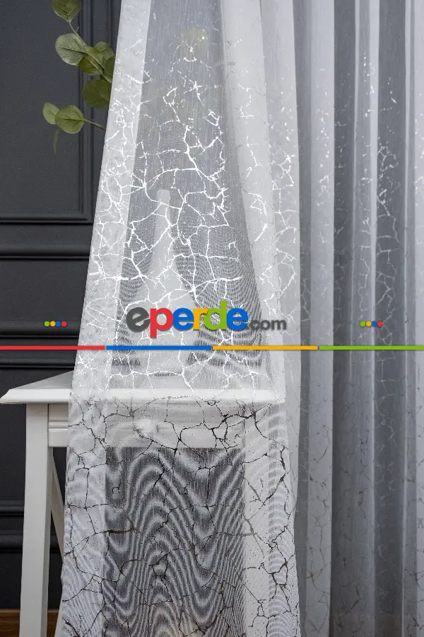 Varak Sim Gümüş Mermer Desen Model Tasarım Tül