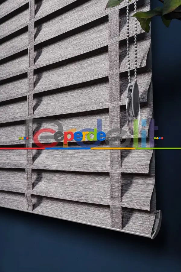 Gri 50mm Silüet Kumaş Jaluzi Perde