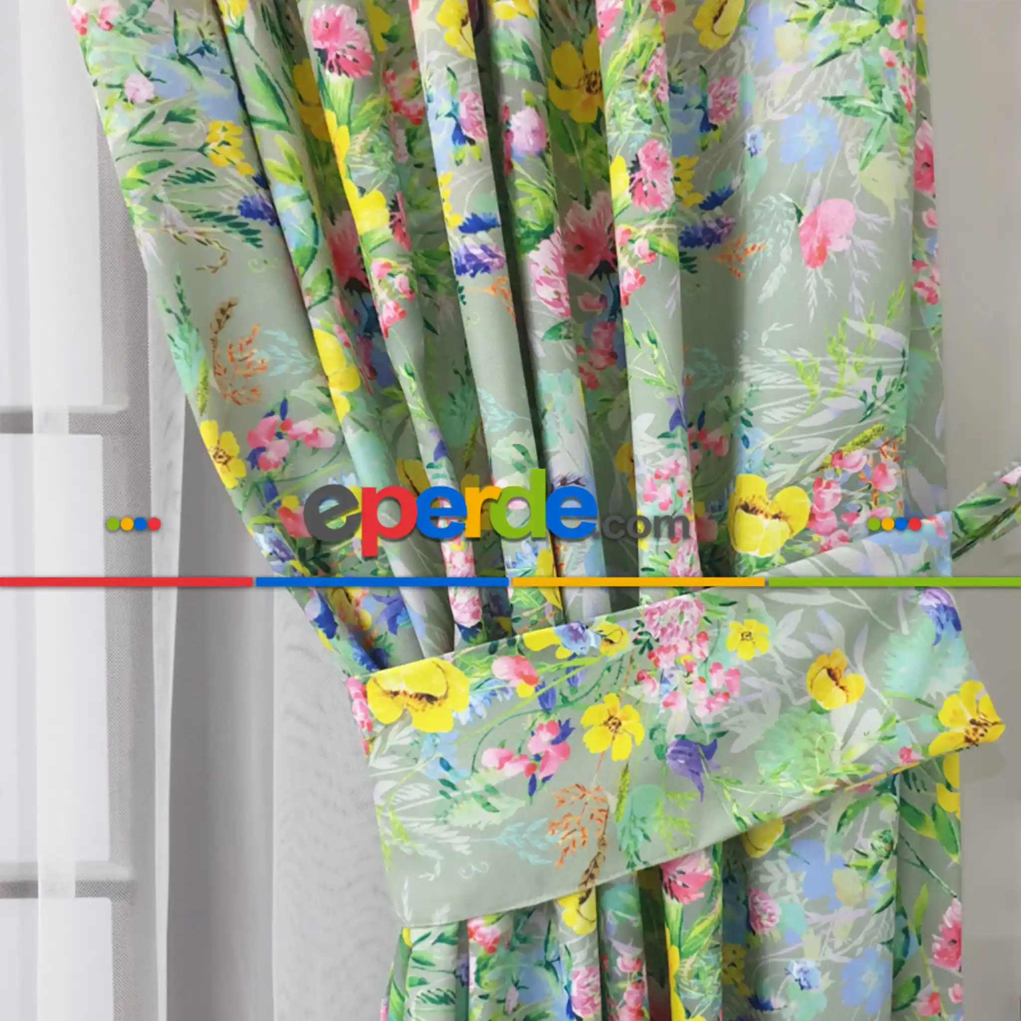 Çiçek Desenli Fon Perde K314 - Kumaşı Kalındır Duck Bezi Değildir- Gri-Füme-Antrasit-Sarı-Mor-Lila-Çok Renkli