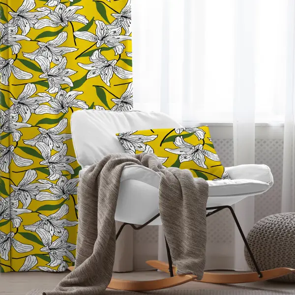 Sarı Fon Perde Evim1589 Kumaşı Kalındır Duck Bezi Değildir- Mavi-beyaz