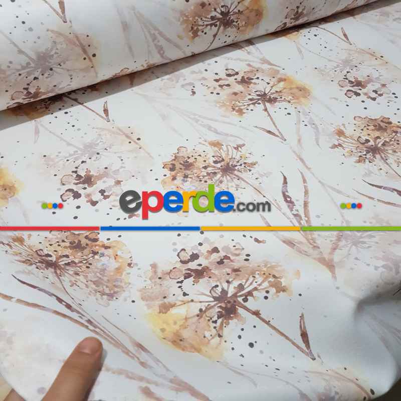 Mutfak Perdesi Kanat Fon Perde Çiçek Desenli- Beyaz