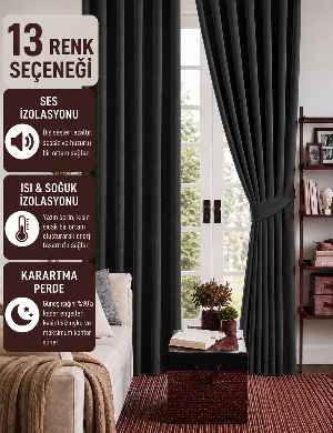 Gri Antrasit Koyu Füme Renk Karartma Blackout Güneşlik Fon Kalın Perde