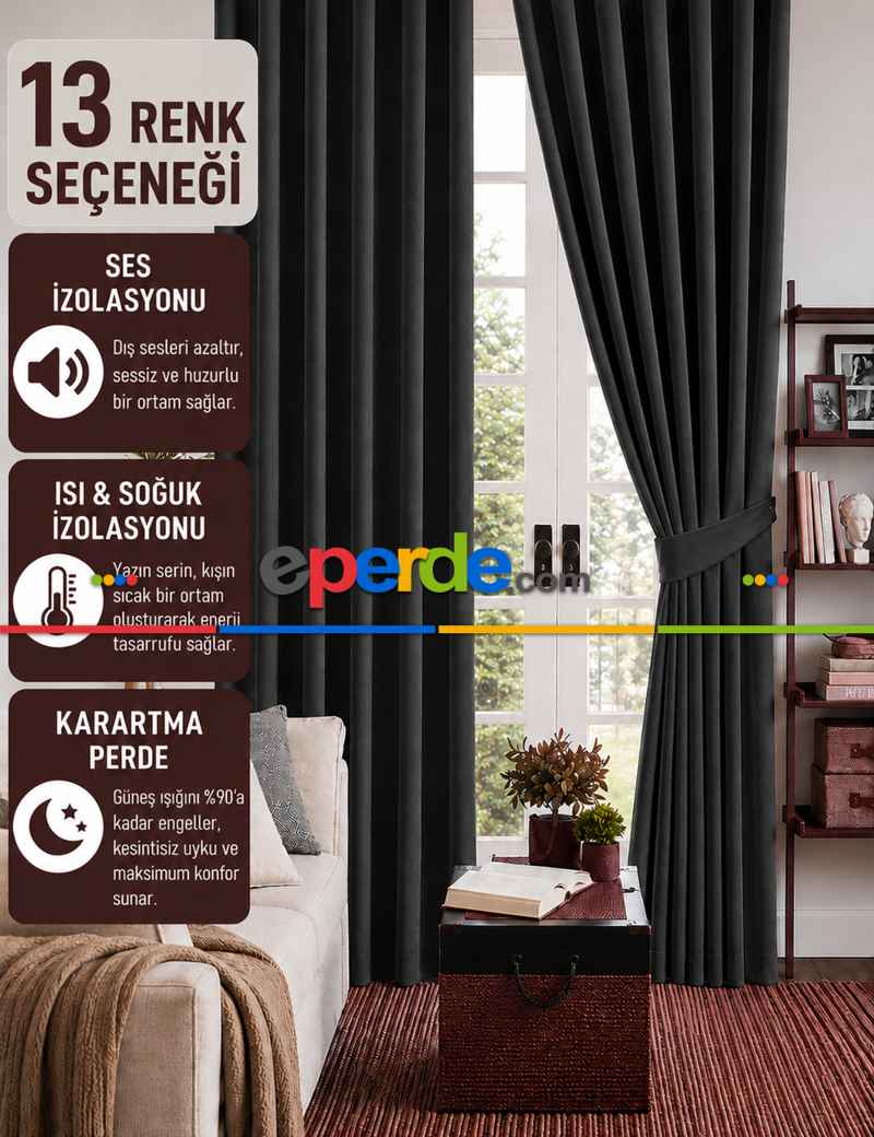 Salon - Gri Blackout Karartma Perde