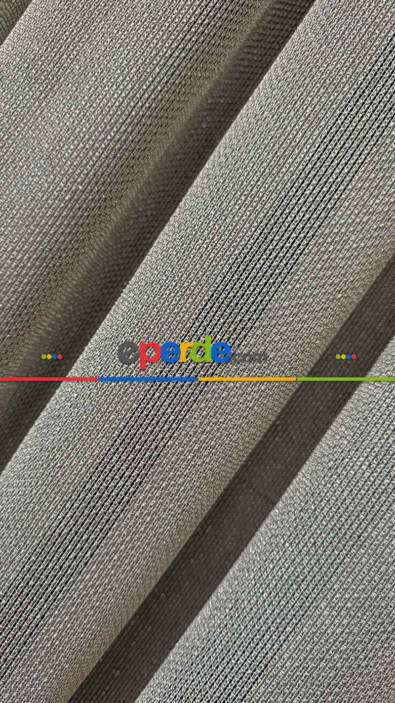 Gold Altın Keten Gümüş Simli Tül Perde - Ağır Gramajlı Premium