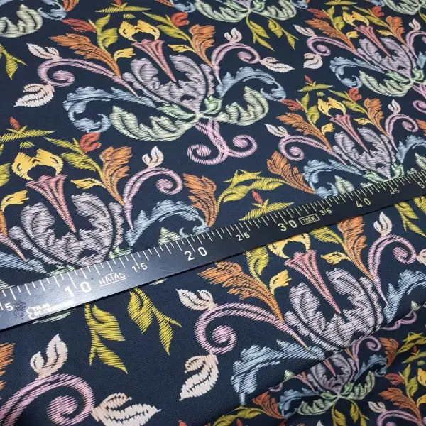 Etnik Desenli Fon Perde Evm203 Kumaşı Kalındır Duck Bezi Değildir-  Çok Renkli 3