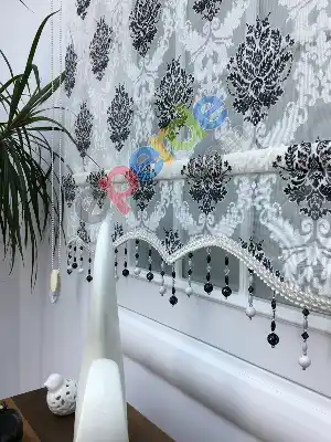 %40 Indirimli !!! Damask Desen Çiftli Sistem Stor Perde 658970024- Siyah