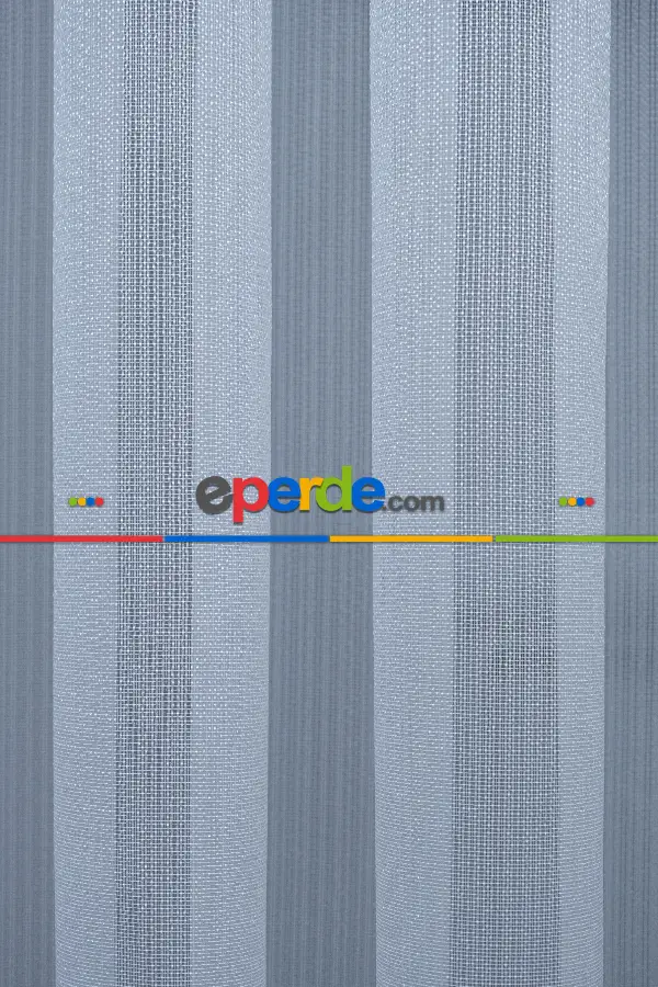 Düz Çizgili Tül -prd 2008 Pırıltılı - Dönergücü- Ekru - Kurşunlu Tül