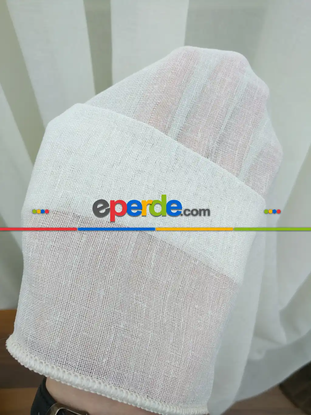 Linen Keten Tül Açık Ekru -300 Cm Keten Tül Perde- Ekru