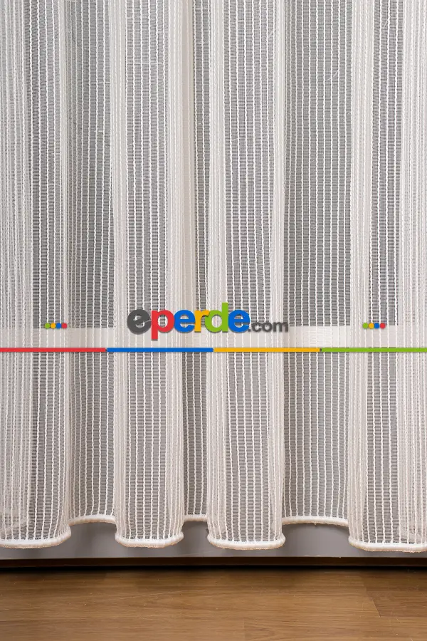 Salon - Özel Sık Zincir Tül Perde - Ekru