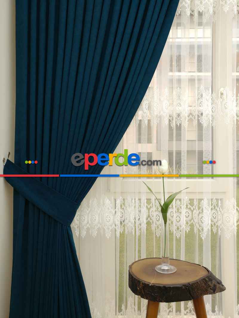 Petrol Yeşil Düz Fon Perde Dökümlü Birinci Kalite 300 Cm Geniş En Daha Hesaplı- Yeşil Koyu Yeşil-petrol Mavisi