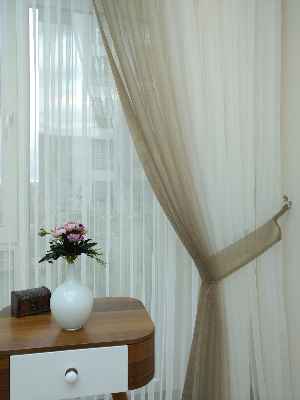 Ekru-bej Geçişli Tül Fon Perde#- Bej-ekru