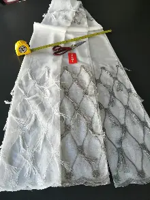 Oturma Odası - Yeni Sezon Fantazi Brode Bambu Zemin Tül Perde - 3 Renk Seçenekli