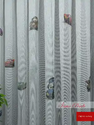 Şimşek Mcqueen Arabalar Desenli Tül Perde- Kırmızı-Sarı-Füme-Mavi Açık-Ekru-Hardal