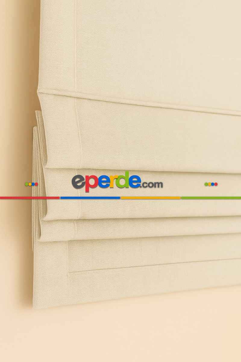Genç Odası Katlamalı Perde Krem Fon Kumaşından 80cm X 1cm 