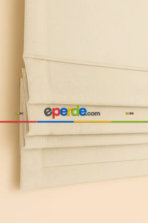 Genç Odası Katlamalı Perde Krem Fon Kumaşından 80cm X 1cm 