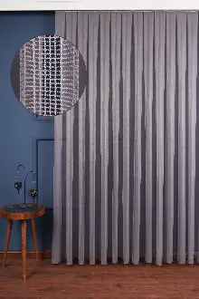 Ofelya Gri - Düz Tül Perde