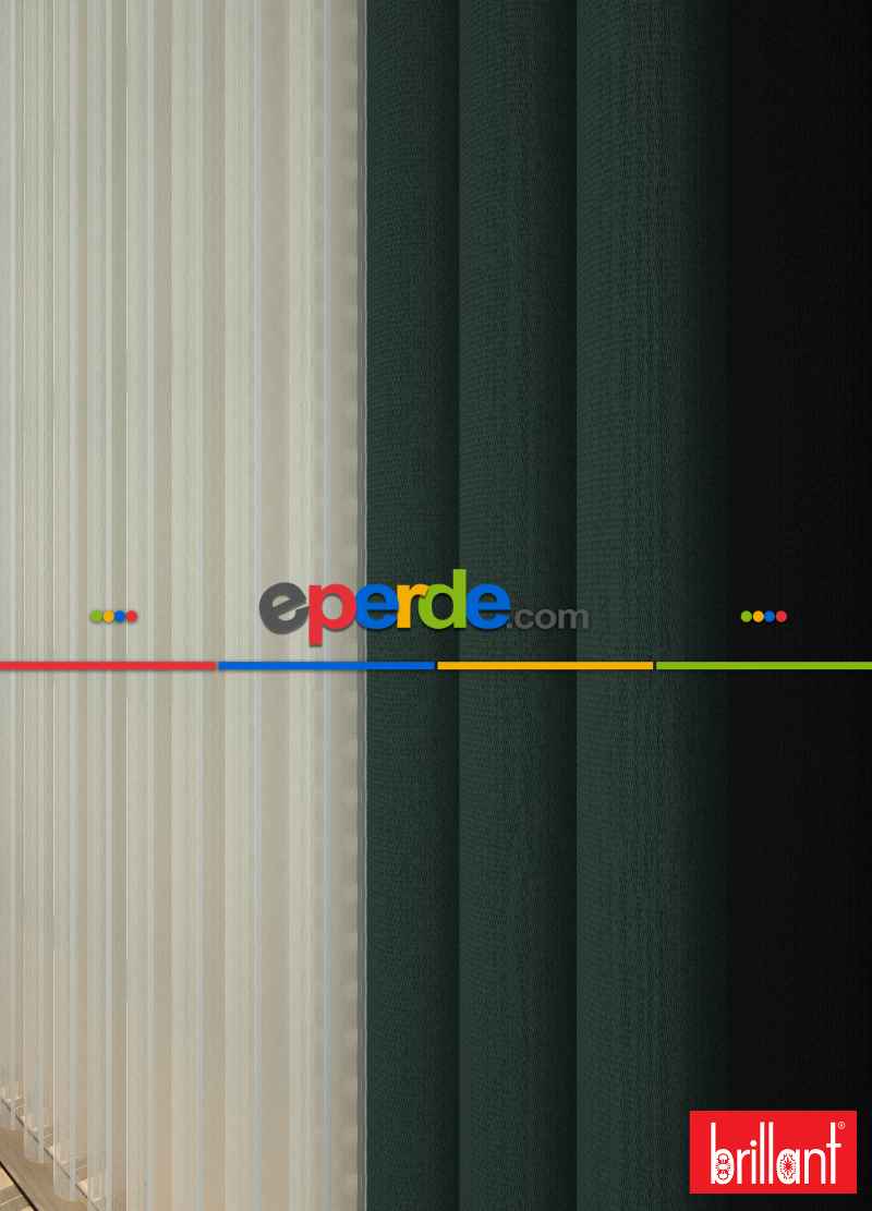 Brillant Akıllı Tül Siyah-koyu Yeşil Perde Tül Dikey Zebra Perde Düz 1. Kalite