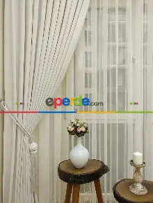 Bebek Odası - Krem - Düz Fon Perde 801