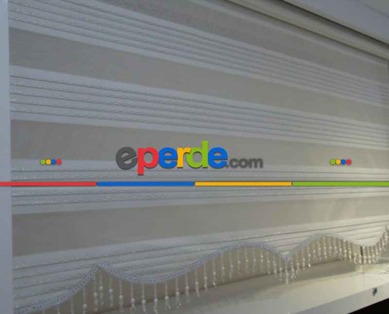 Brillant Boncuklu Zebra Perde Pliseli 1.kalite Kampanyalı Hazır Ölçüler 100cm X 120cm 