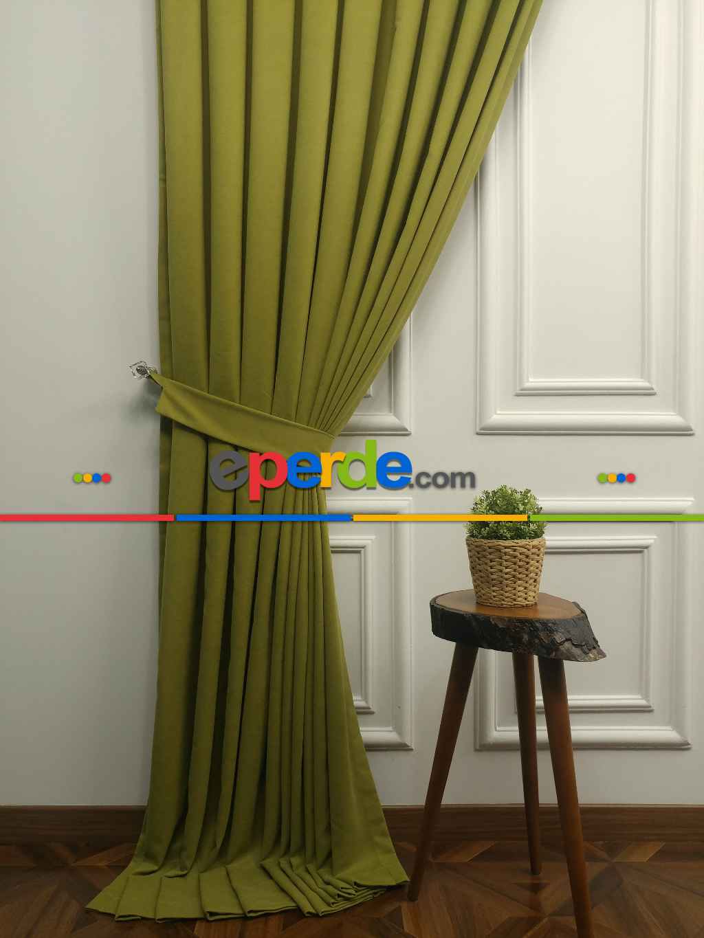 Arzenen Birinci Sınıf Kalite Kadife Dokulu Tek Kanat Fon Perde.- Fıstık Yeşili