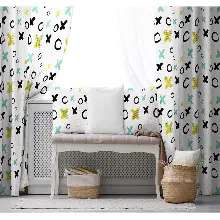 Çocuk Odası - Oturma Odası Fon Perde Evim996 Kumaşı Kalındır Duck Bezi Değildir- Mavi-beyaz