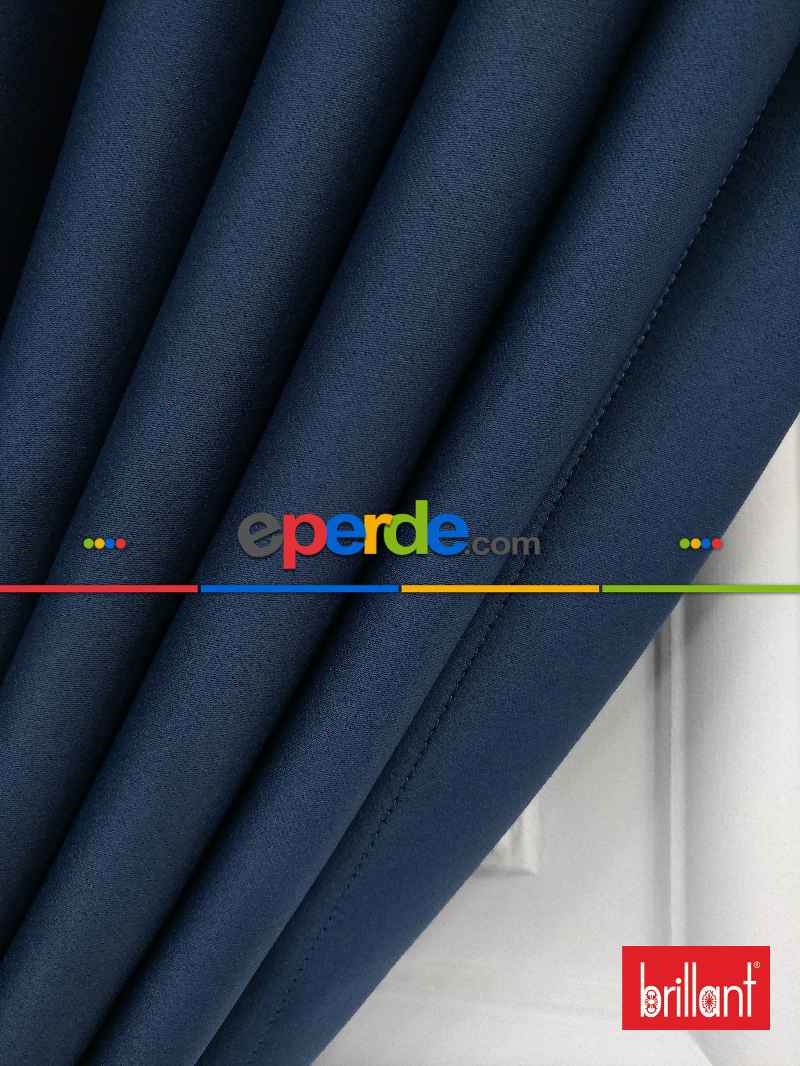 Brillant Karartma Blackout %98 Koyu Mavi Renk Fon Perde- Mavi Koyu