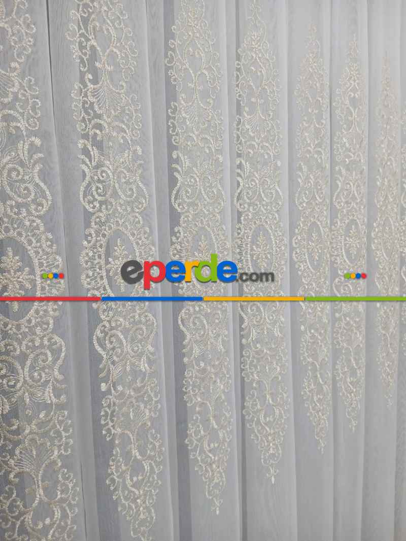 Yatak Odası - Brillant Gold Altin Sim Varakli Şehrazat model Tül Perde