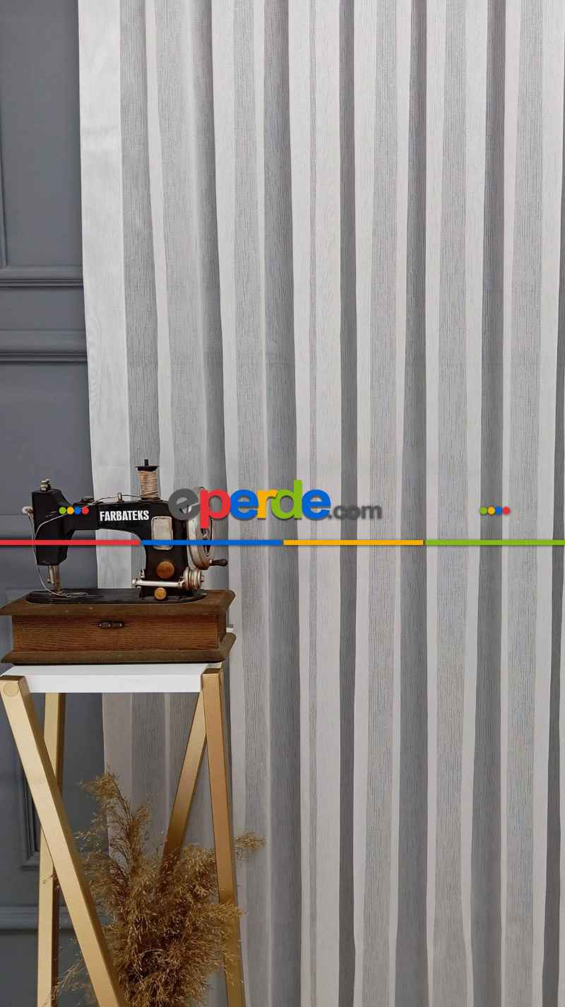 Brillant Zarif Dökümlü Sade Düz Tasarım Model Land Tül Perde