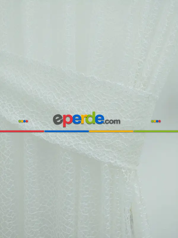 Ekru Kdk Örme Tül Fon Perde#- Ekru