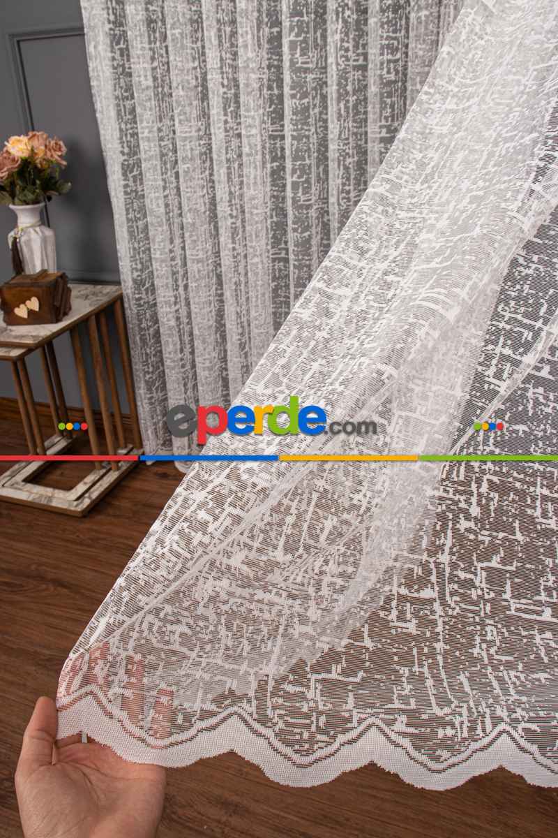 Mutfak Şantuk Desen Örme Tül Perde 1159