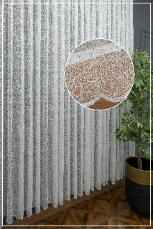 Spor Desenli Fransız Danteli Örme Tül Perde